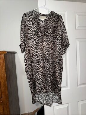 Notes Du Nord Leopard Print Midi Dress